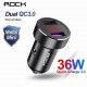 ROCK - Chargeur Voiture  Métal Double QC 3.0 LED Affichage 