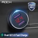 ROCK - Chargeur Voiture  Métal Double QC 3.0 LED Affichage 