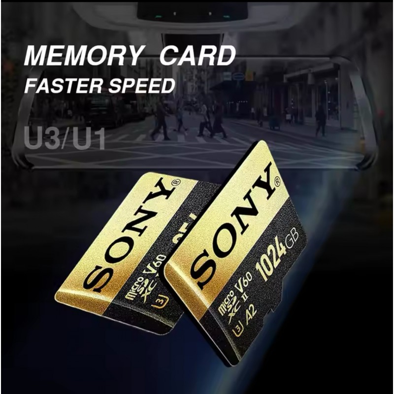 Carte Micro SD 1024 Go (1 To) Avec Adaptateur - Haute Capacité Pour Smartphone, Drone, Dash Cam - Imperméable Et Résistante